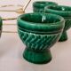 Green ceramic egg cup set 60