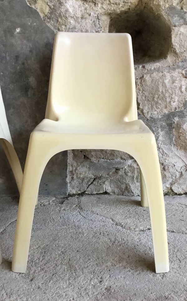 Ensemble de 4 chaises Kartell modèle 4850 design Castiglioni Gaviraghi Lanza made in Italy 1965