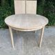 Table à manger scandinave ronde extensible rénovée en bois brut 210cm