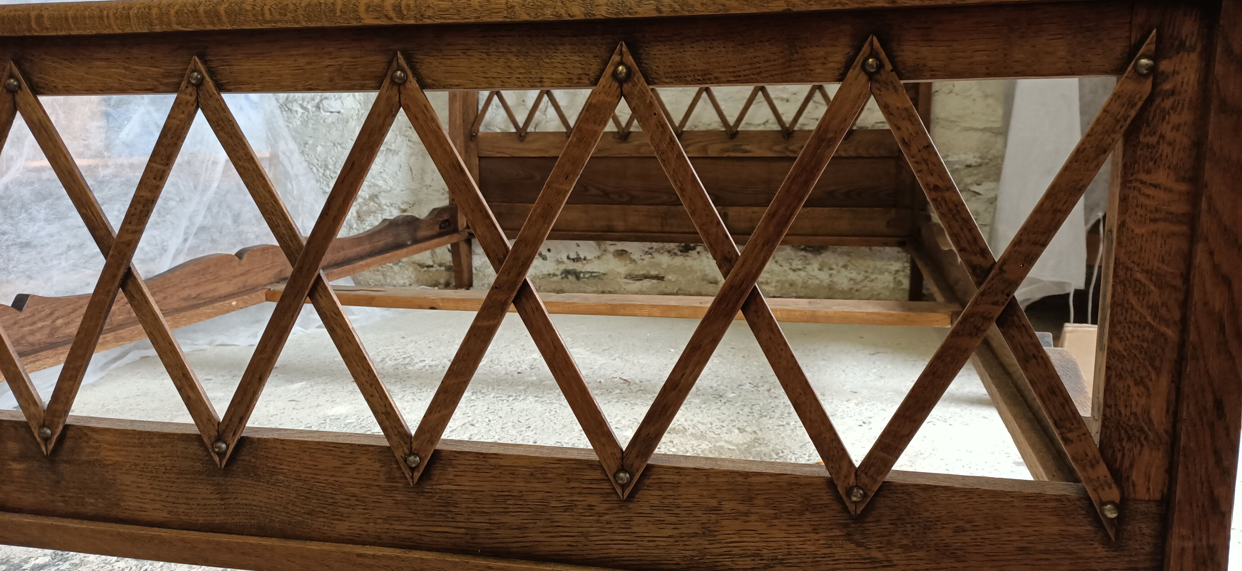 Old vintage braces bed