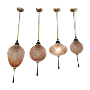 Ensemble de 4 lanternes en verre