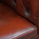 Red cow leather English chesterfield club chair