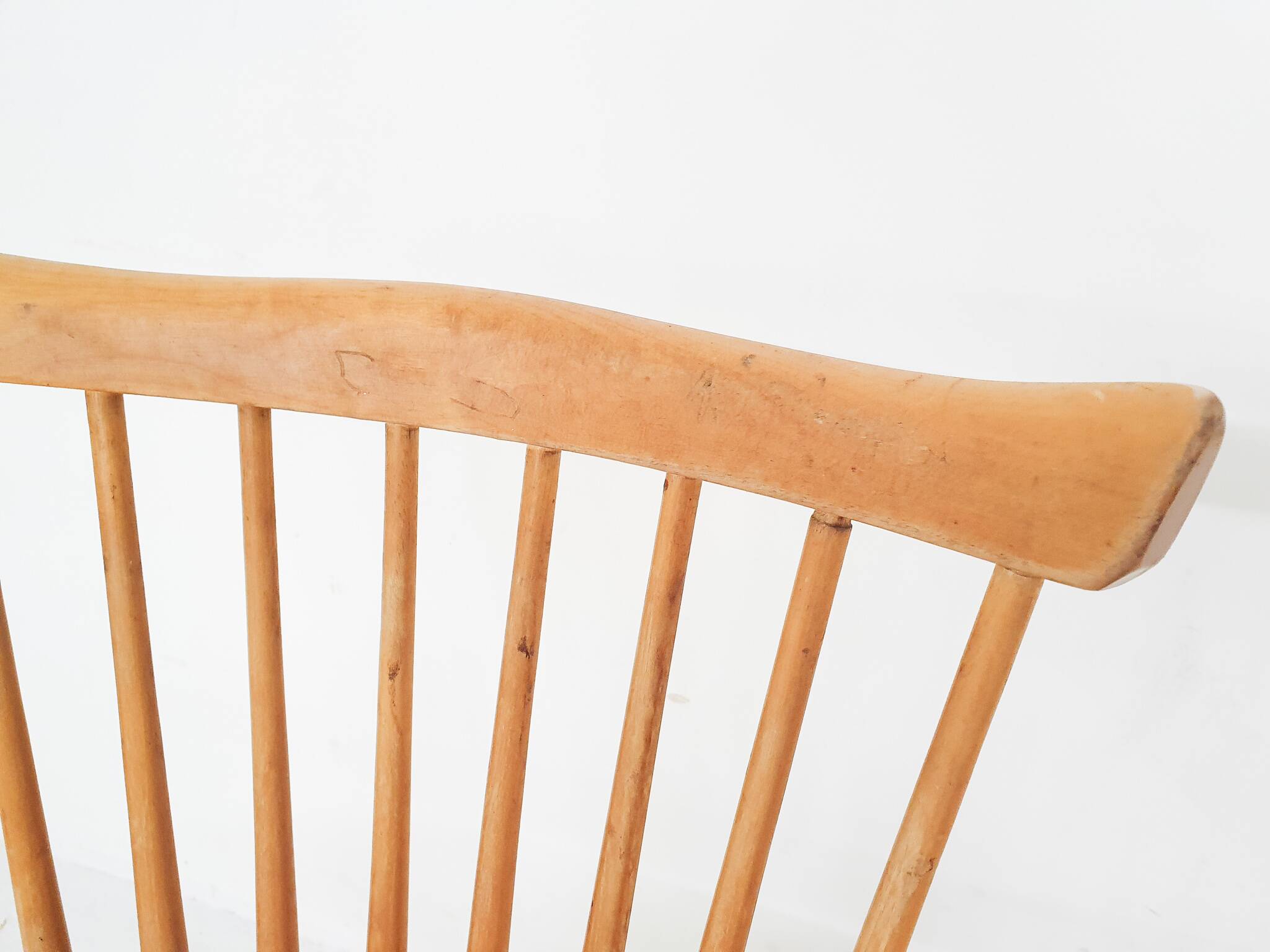 Pastoe style spindle back dining chairs,The Netherlands 1950's