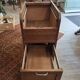 Cartonier filing cabinet with curtain in solid oak 1930