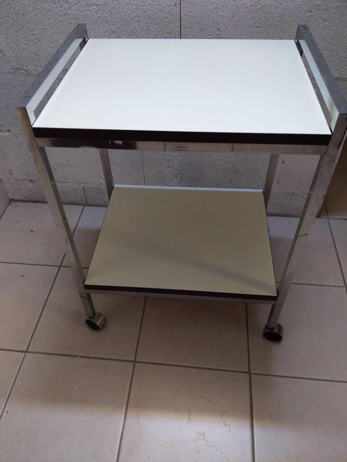 Vintage trolley on wheels