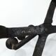 Pair of brutalist wrought iron candlesticks, France, three lights, signed
