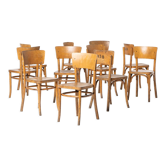 Chaises bistrot patinées, ensemble de 11, Pologne, années 1950