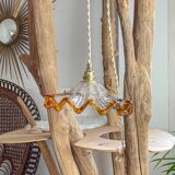 Suspension baladeuse abat-jour en verre Murano vintage – Lumière douce – Personnalisable