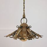 Vintage Wrought Iron Intricate Pendant Lamp, 1930s