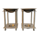 Pair of candlesticks/burner modernist perfume in chromed metal