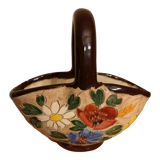 Vase basket Massier glazed ceramic Vallauris
