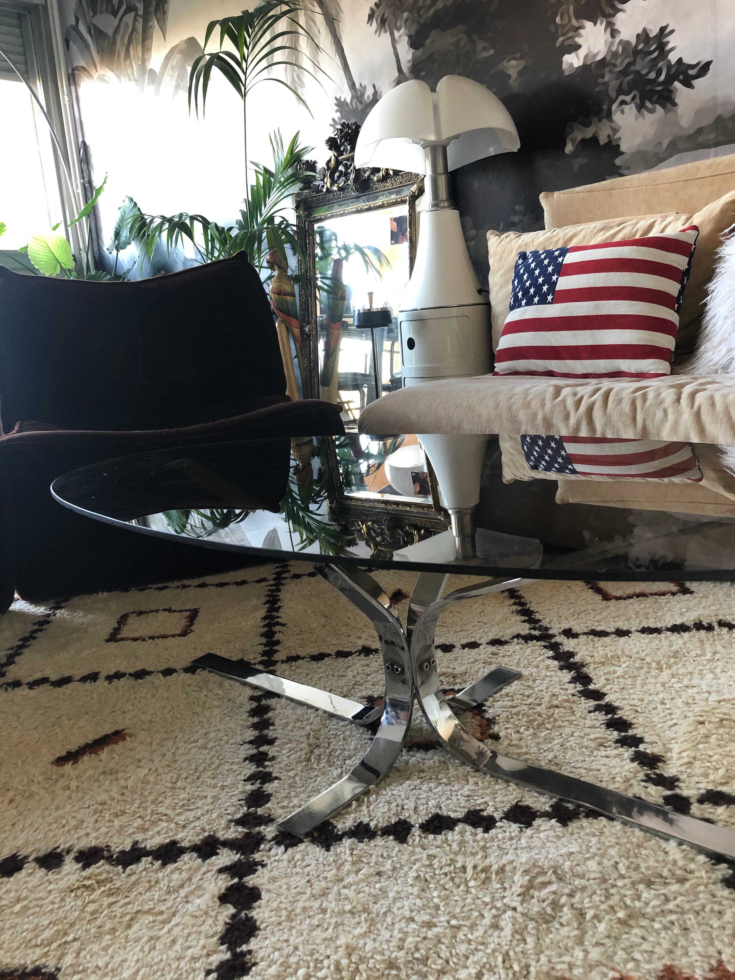 Smoked glass coffee table 1970