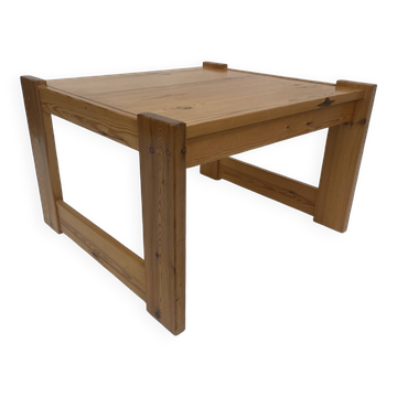 Vintage coffee table pinewood minimalist 1970s
