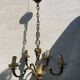 2 Louis XV brass chandeliers with 5 and 6 bulbs