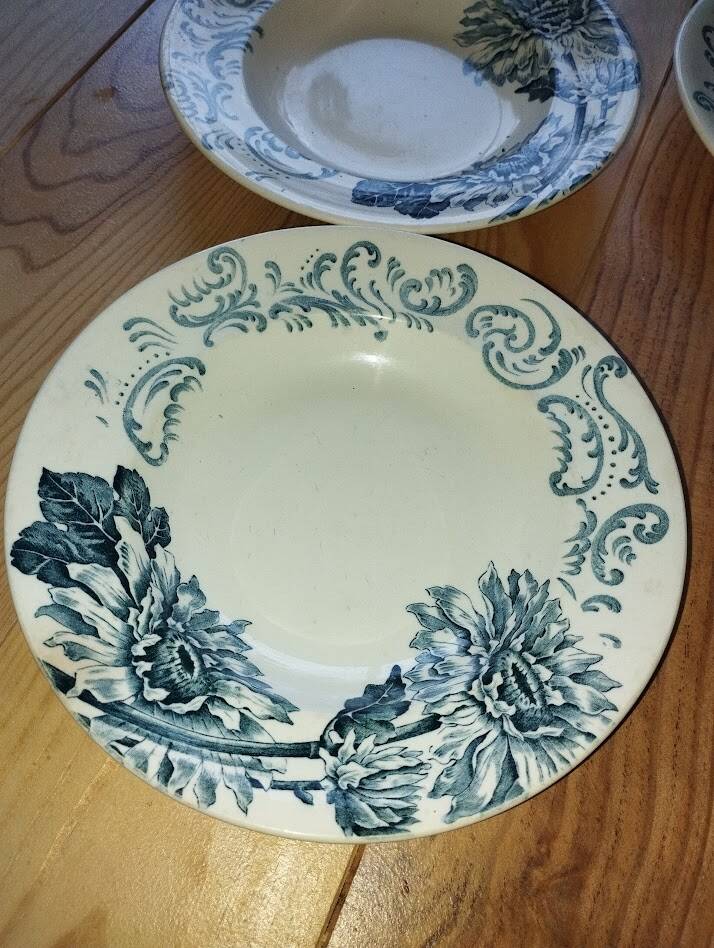Assiettes Creuses Vintage Longwy “Tournesol” | Lot de 4