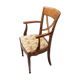 Fauteuil de bureau ancien en merisier et tissu