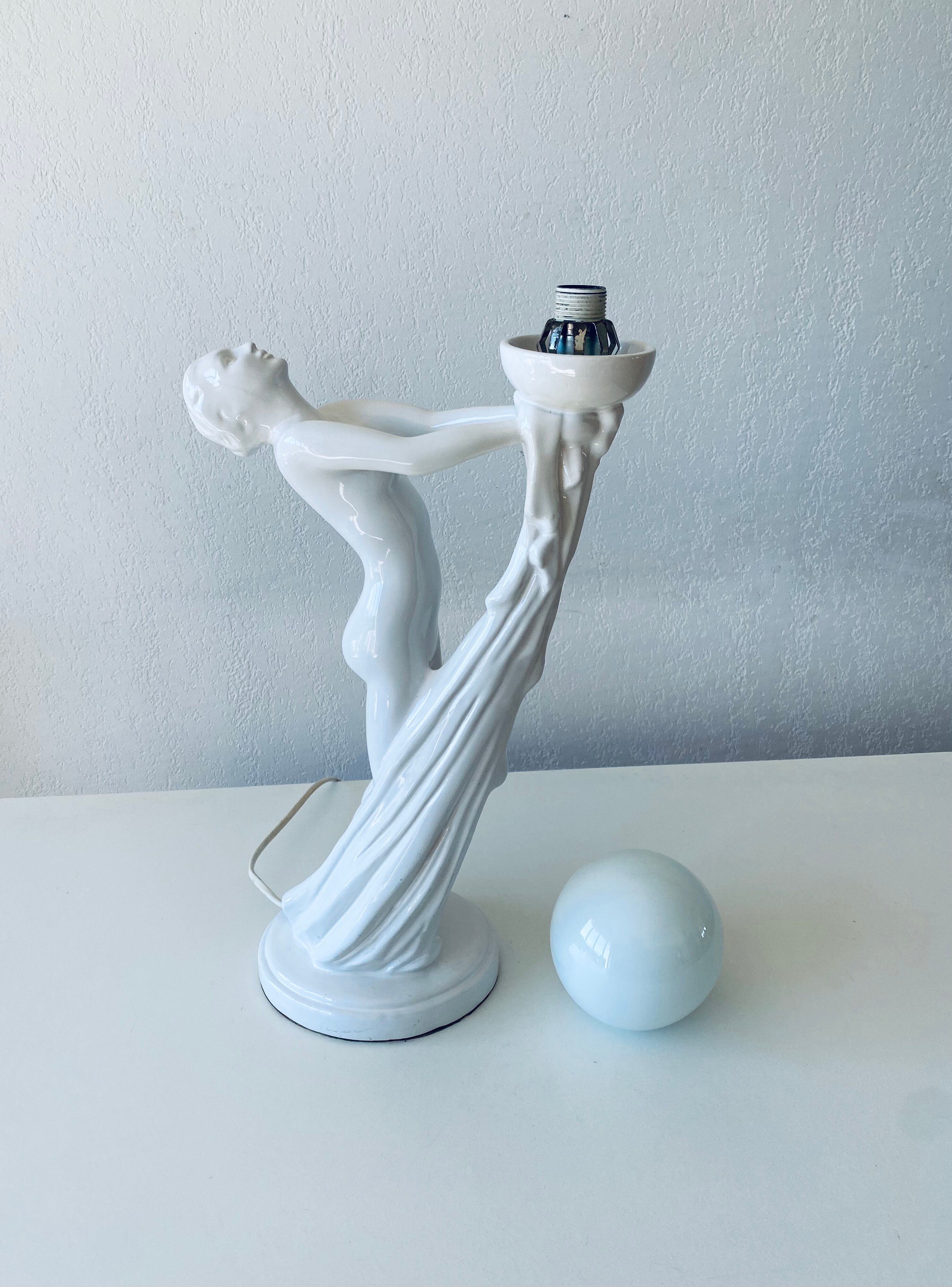 Ceramic naked dancer lamp