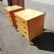 Paire de chevets vintage bois clair