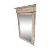 Beveled mercury patinated trumeau mirror