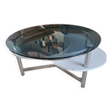 Coffee table from the 60s in smoked glass