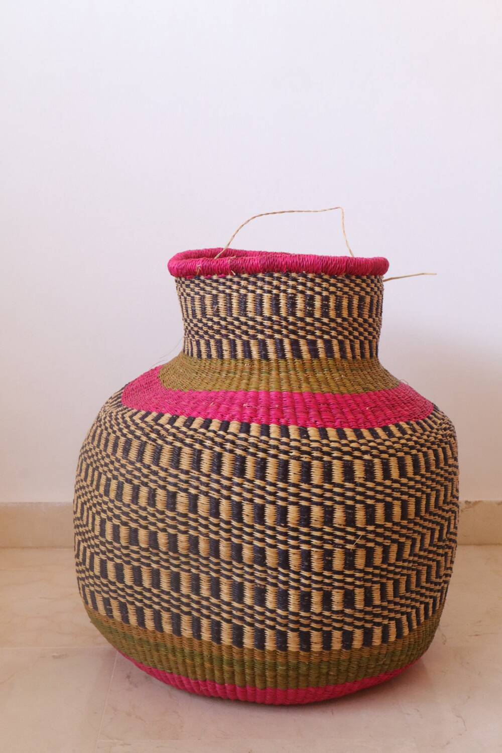 Colorful Bolga Basket African Decorative Basket