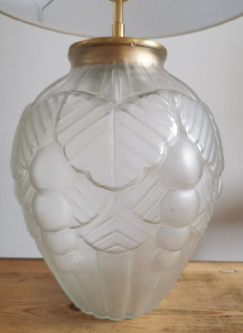 Pair of polished glass art deco lamp