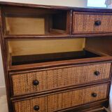 Commodity in rattan 5 drawers