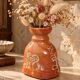 Artisanal Stoneware Vase Folk Art — Signed