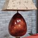 Lampe en céramique, abat-jour en parchemin, 1970