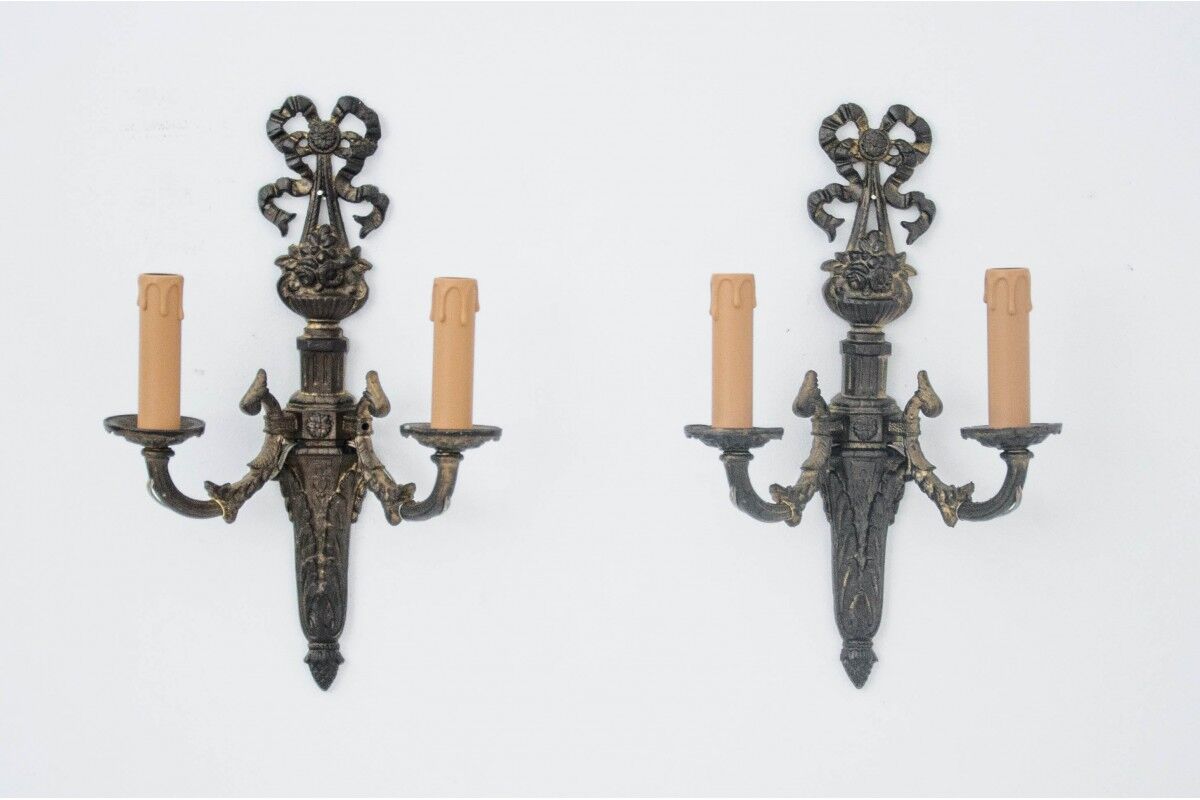 Pair of wall lamps, France, around 1890.
