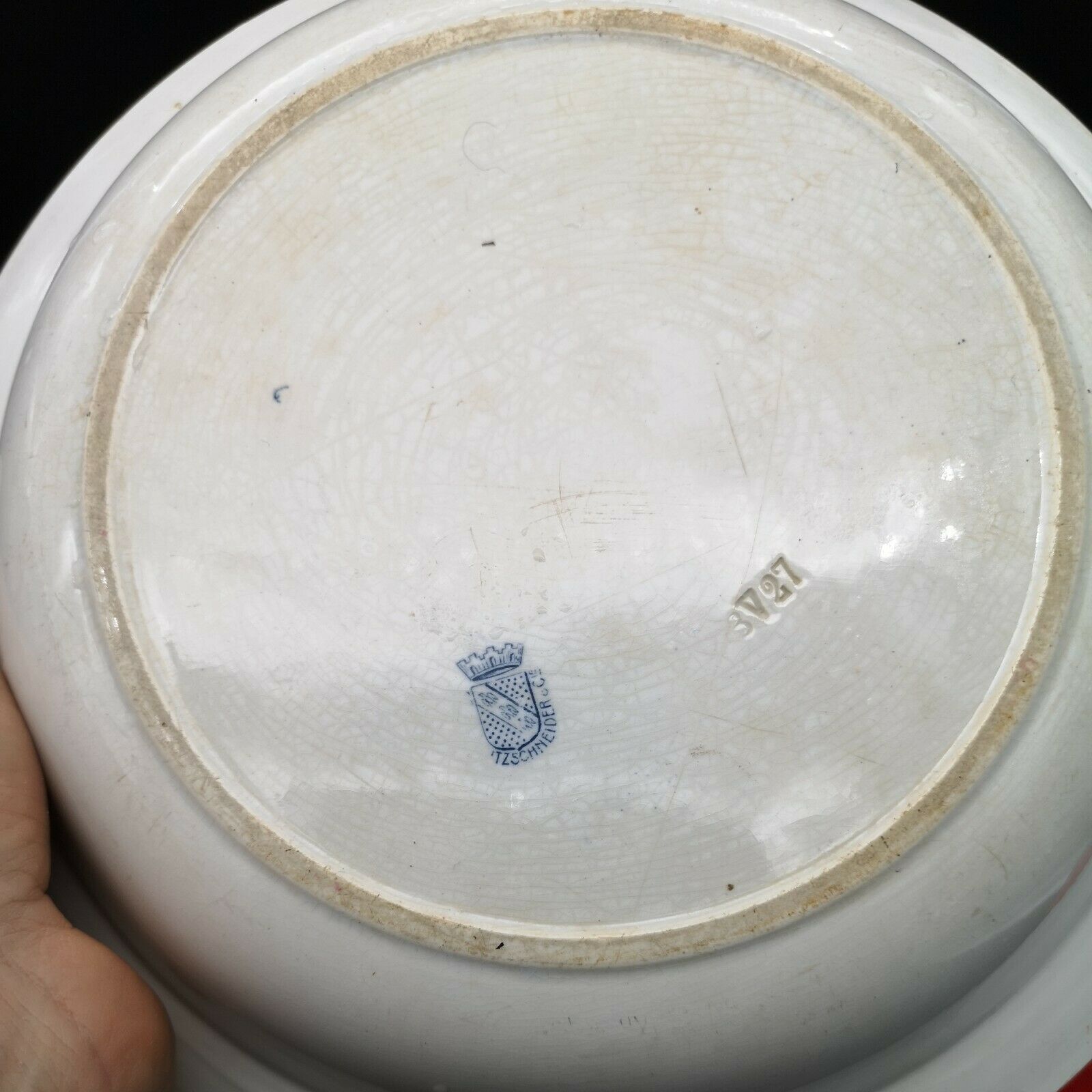 Plat rond creux faïence Sarreguemines modèle Carmen papillon