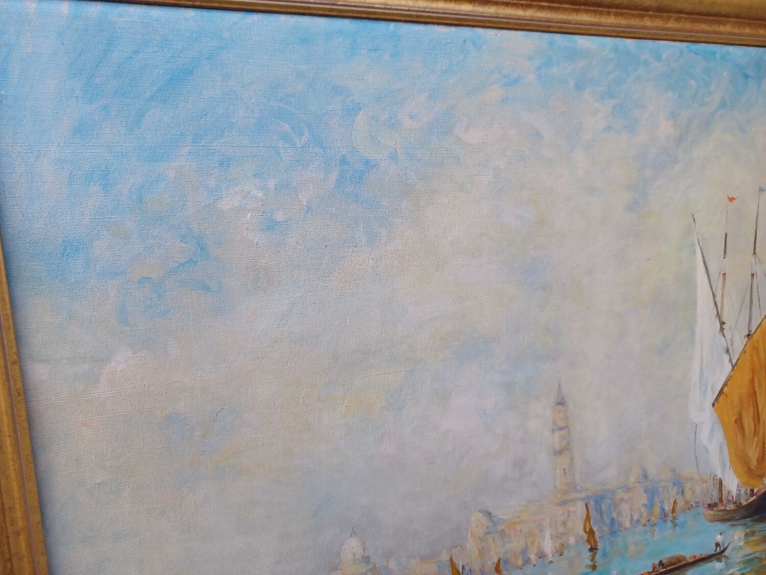 Oil on canvas of Venice, by Ernest Viallate