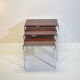 Vintage rosewood and chrome tables with reversible trays