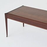 Vittorio Dassi style Italian coffee table in mahogany, Italy, 1960