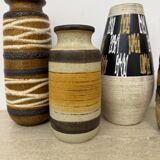 Set of 4 ceramic scheurich west Germany vases , 1970s