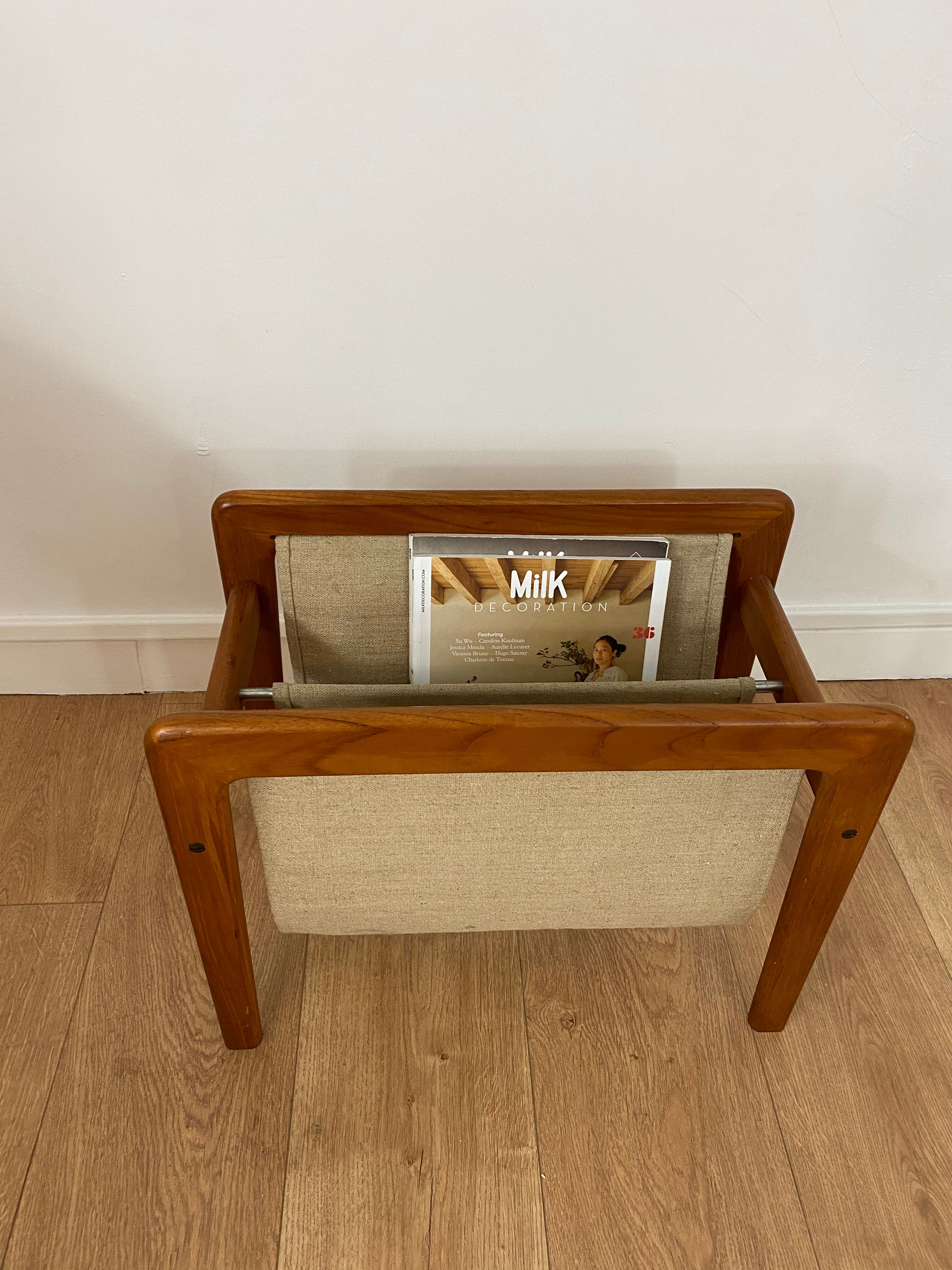 Scandinavian teak magazine rack