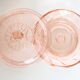 Pretty empty pink glass pocket, molded glass