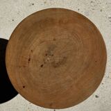 Natural solid mango side table (monoxyle) with conical legs.