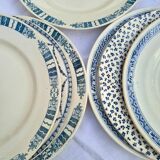 Flat plates Terre de fer mix and match blue