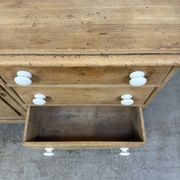 Antique English two-body buffet in solid pine (renovated)