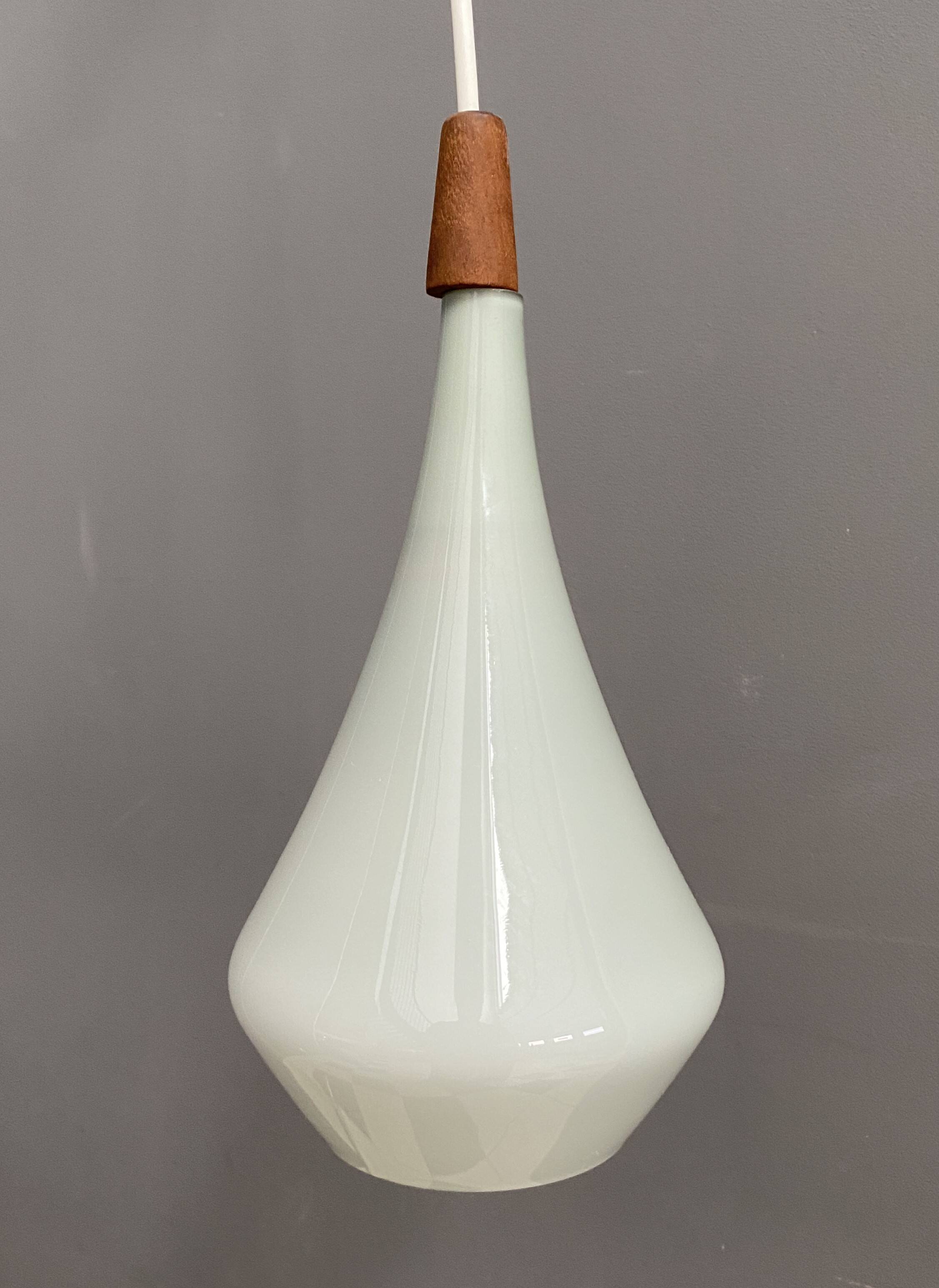 Holmegaard grey glass hanging lamp 1960s