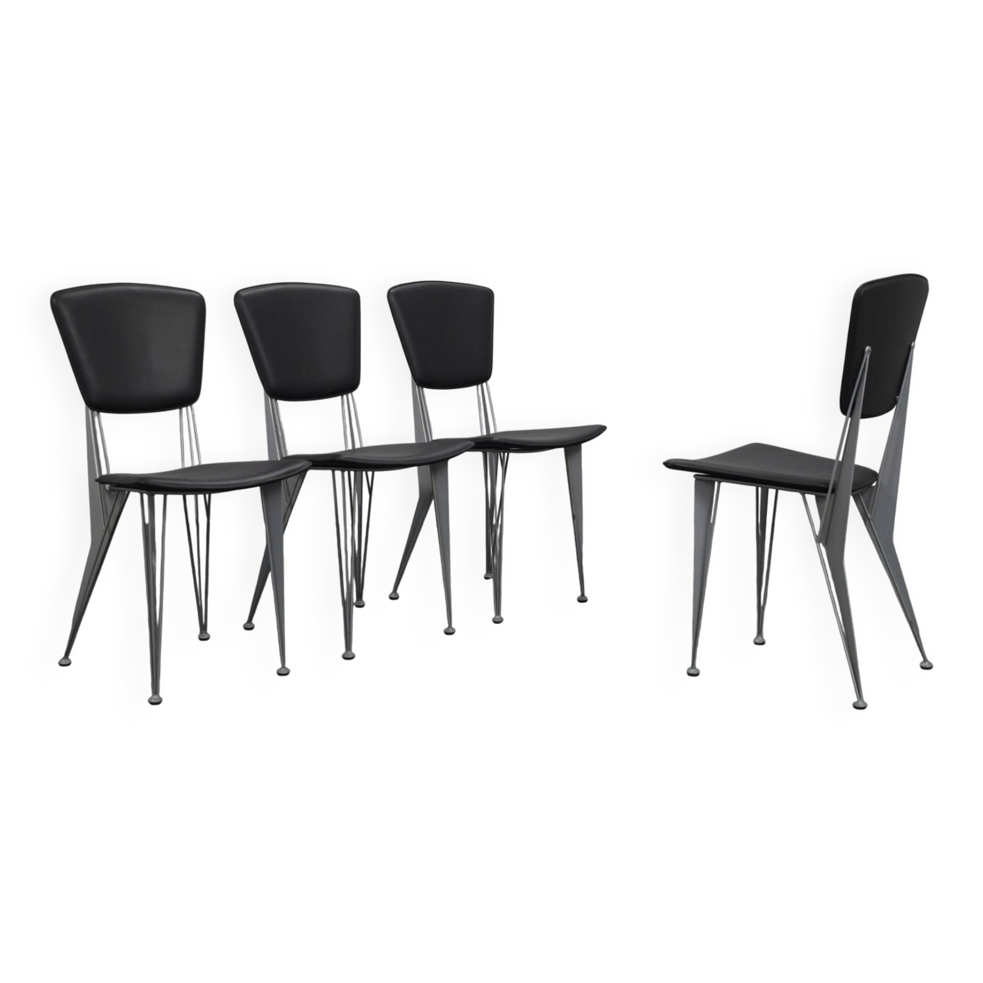 Set of 4 T38 dining chairs by Studio Archirivolto for Fasem, Italy, 1980s