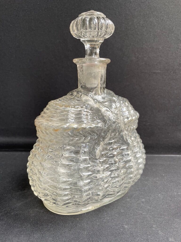 Liquor decanter - pressed molded satin glass (1882 to 1908)- legras for guilloteaux