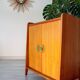 Buffet with fin profile, brass handles and scoubidou, 1950s.