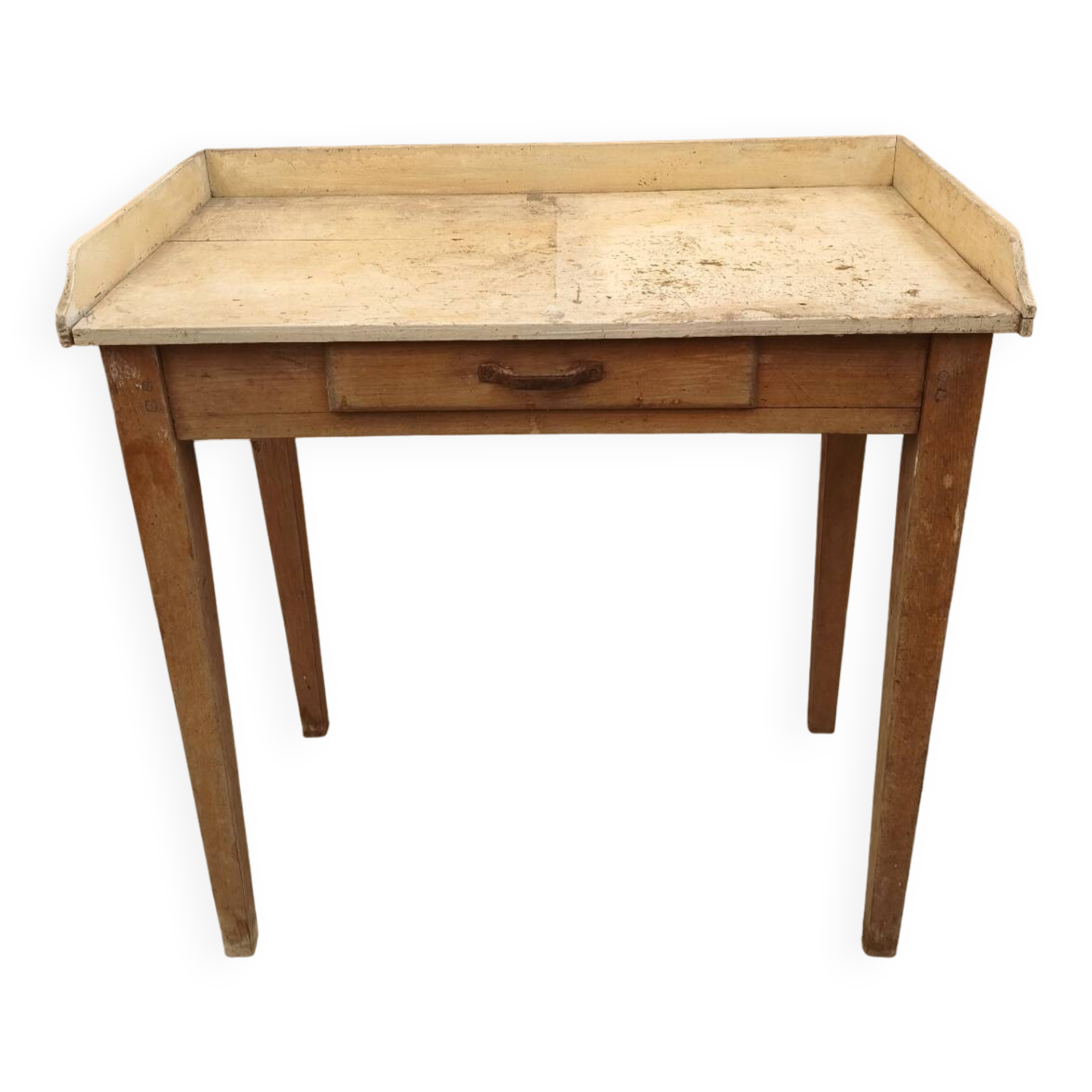 Workshop table - Small counter - Vintage solid wood desk