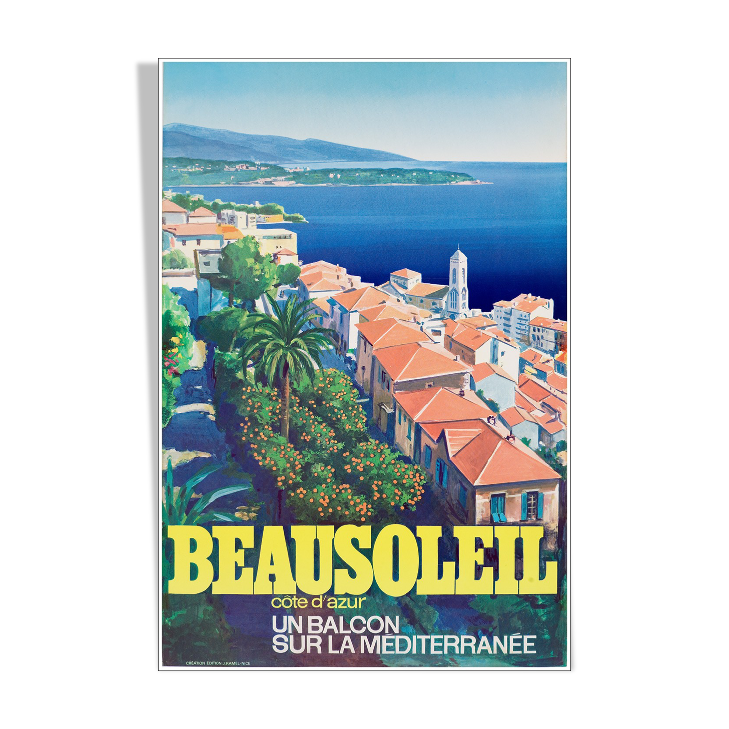 Vintage poster, Beautiful sun Côte d'Azur