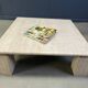 Vintage square four legged travertine coffee table, 1970s