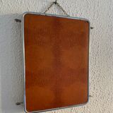 Mirror triptych barber orange rust vintage 1960 - 24 x 59 cm