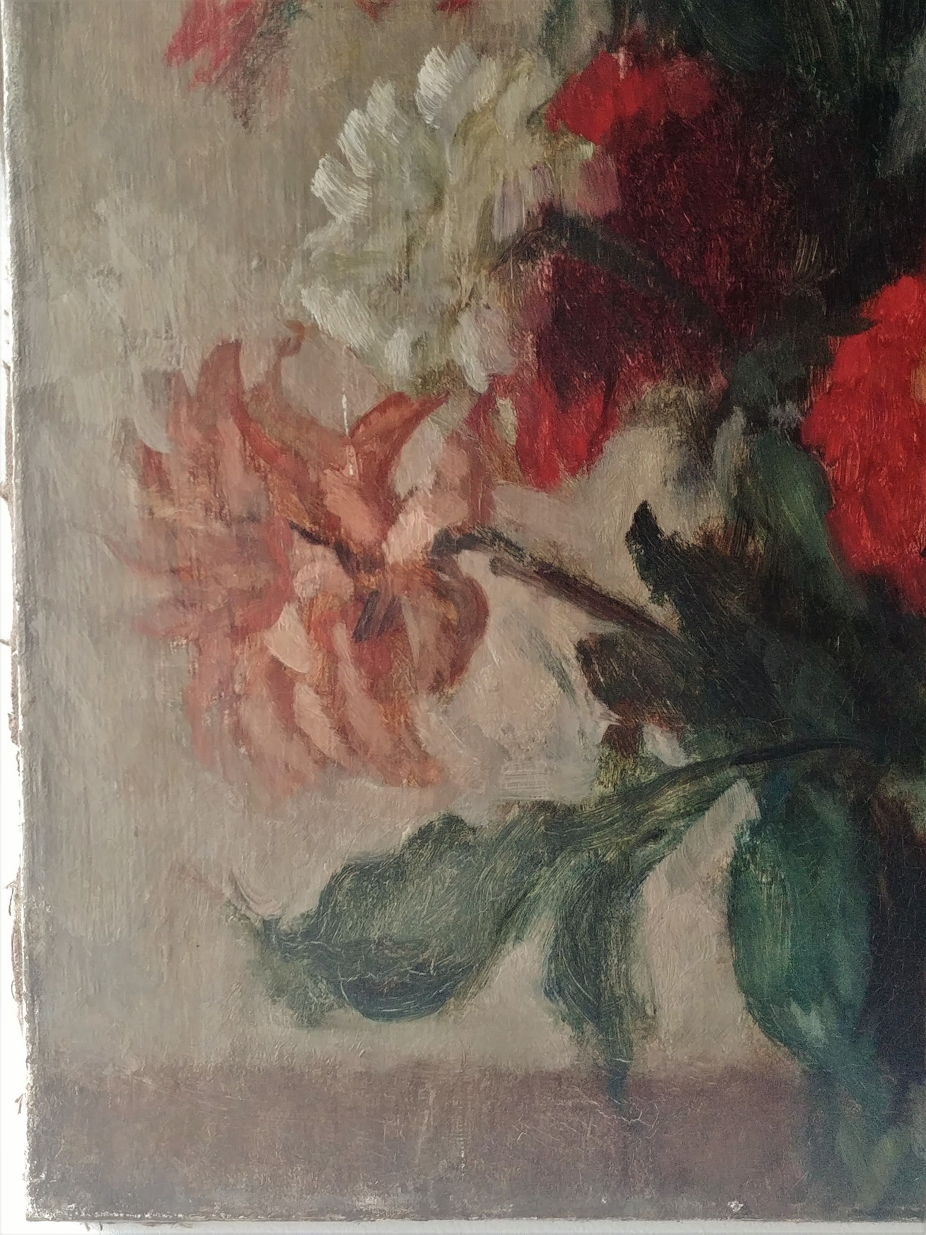 Old painting bouquet of flowers