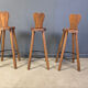 Vintage brutalist bar stools, 1960s - set of 3